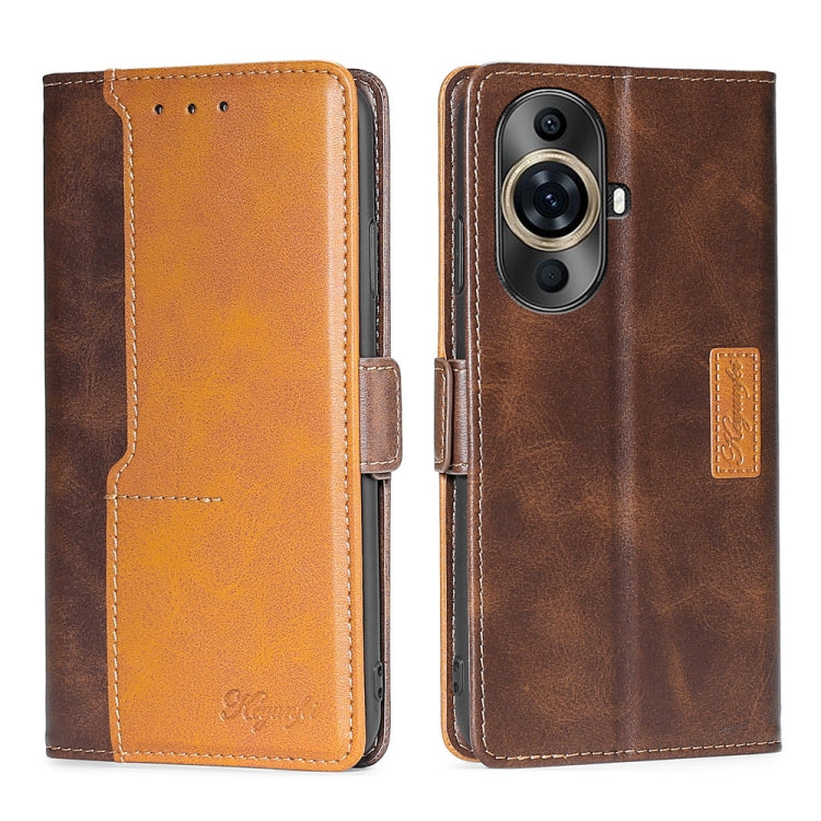Contrast Color Side Buckle Leather Phone Case