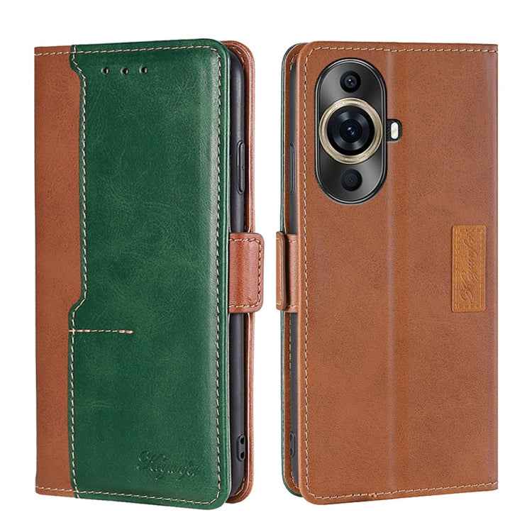Contrast Color Side Buckle Leather Phone Case