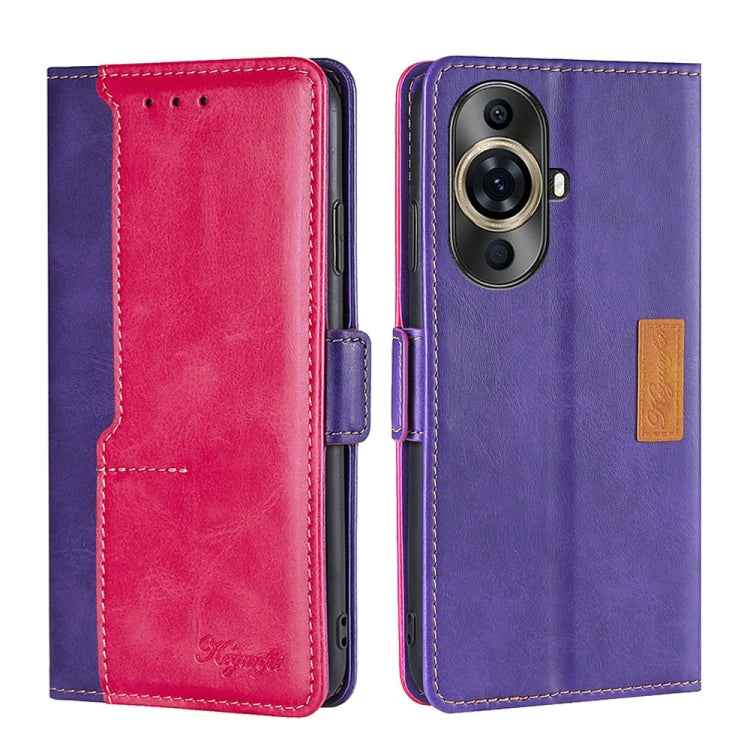 Contrast Color Side Buckle Leather Phone Case