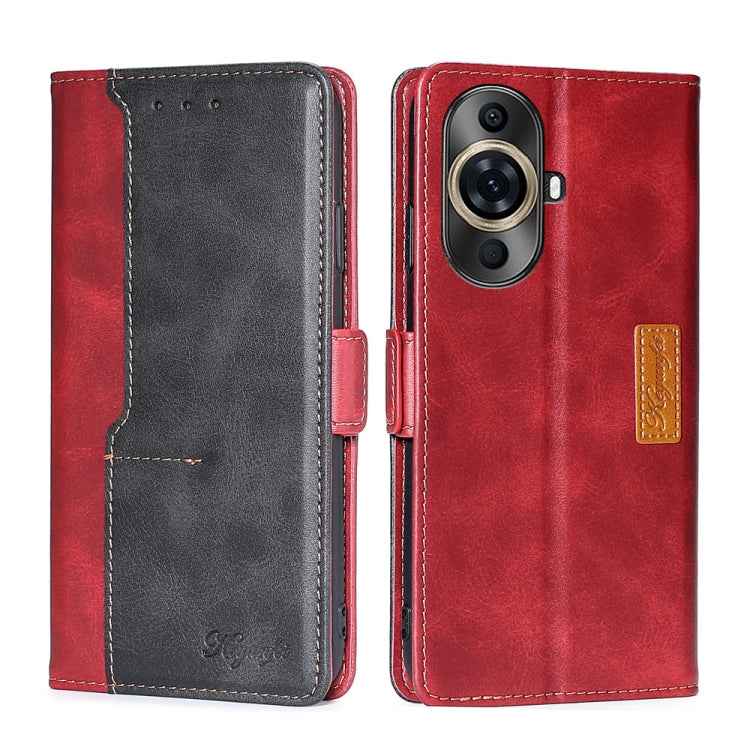 Contrast Color Side Buckle Leather Phone Case