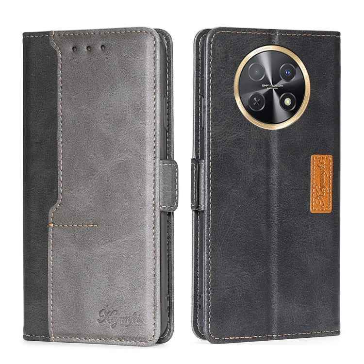 Contrast Color Side Buckle Leather Phone Case