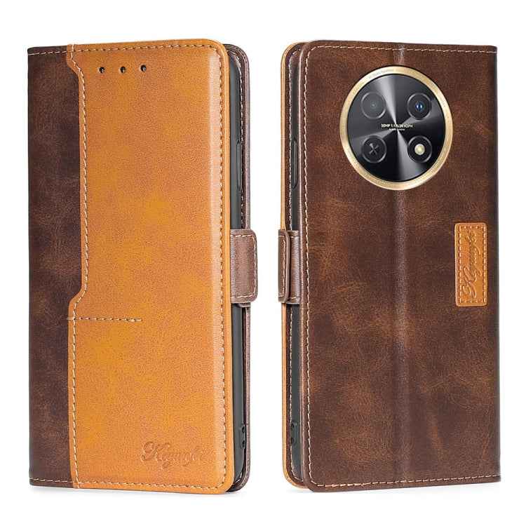 Contrast Color Side Buckle Leather Phone Case