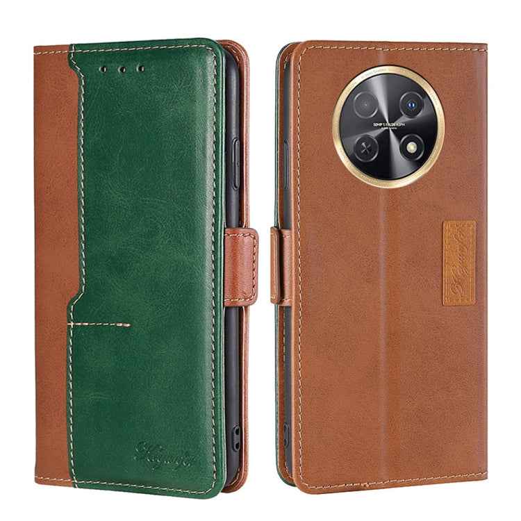 Contrast Color Side Buckle Leather Phone Case