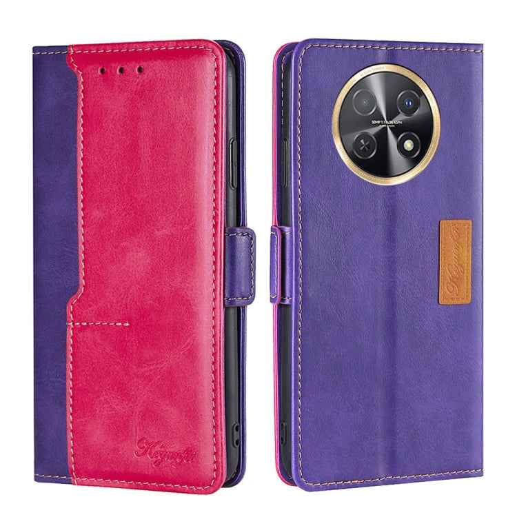 Contrast Color Side Buckle Leather Phone Case