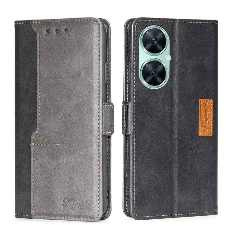 Contrast Color Side Buckle Leather Phone Case