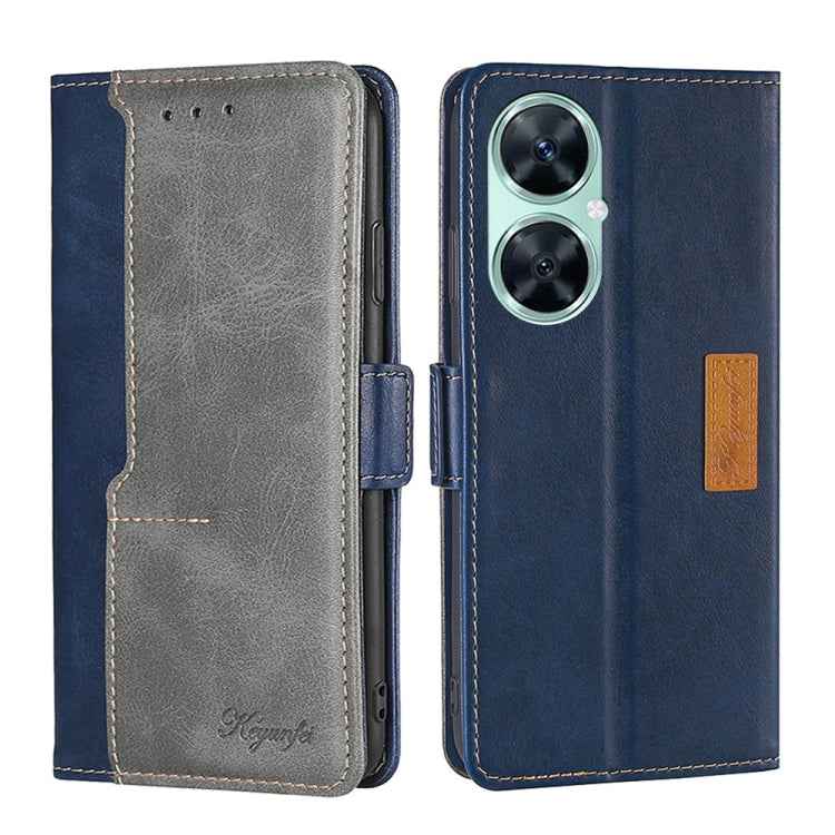 Contrast Color Side Buckle Leather Phone Case
