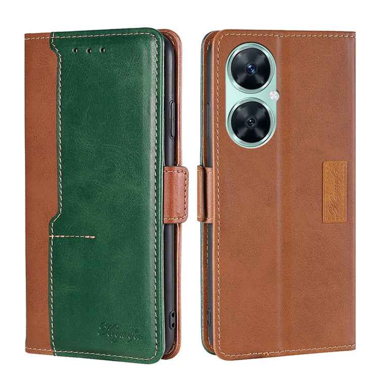 Contrast Color Side Buckle Leather Phone Case