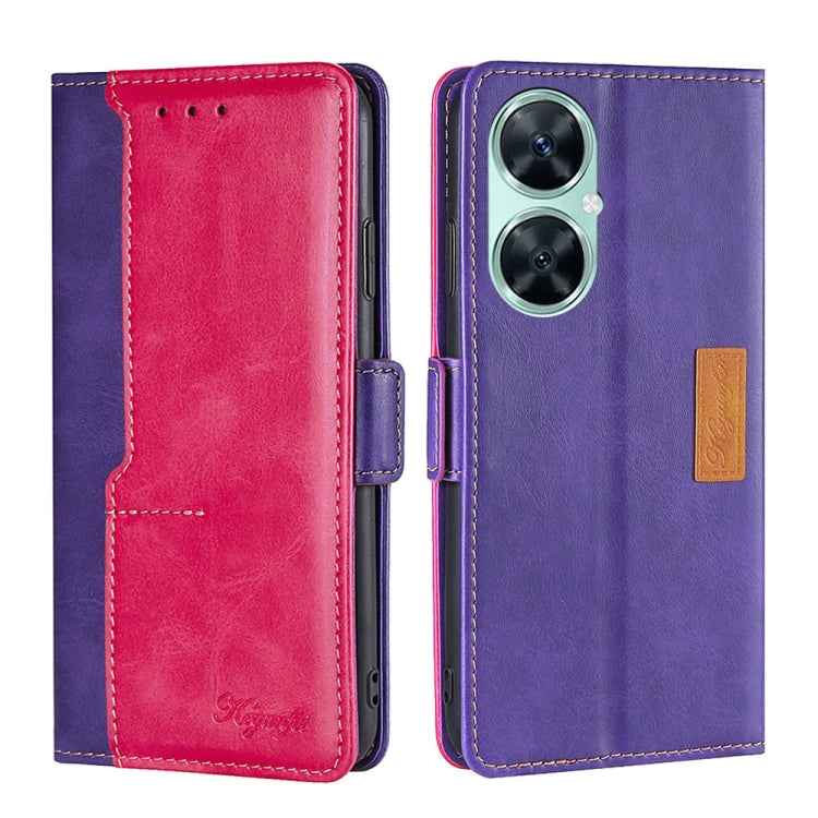 Contrast Color Side Buckle Leather Phone Case
