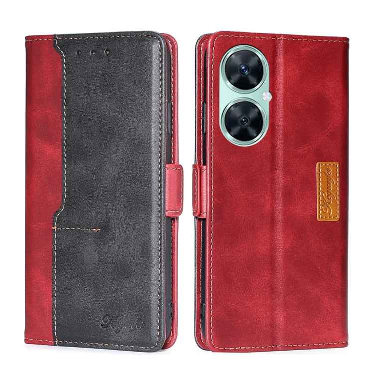 Contrast Color Side Buckle Leather Phone Case