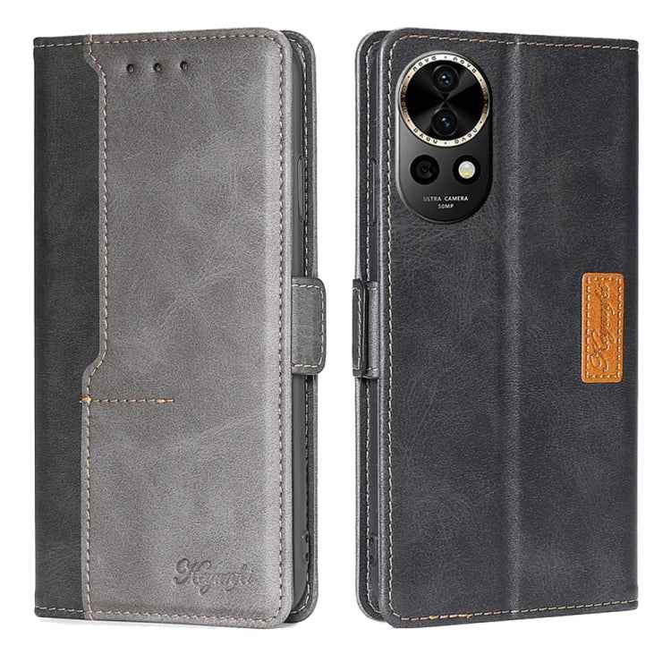 Contrast Color Side Buckle Leather Phone Case