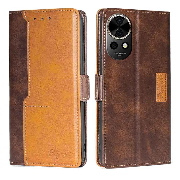 Contrast Color Side Buckle Leather Phone Case