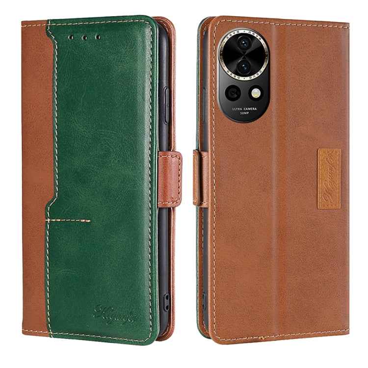 Contrast Color Side Buckle Leather Phone Case