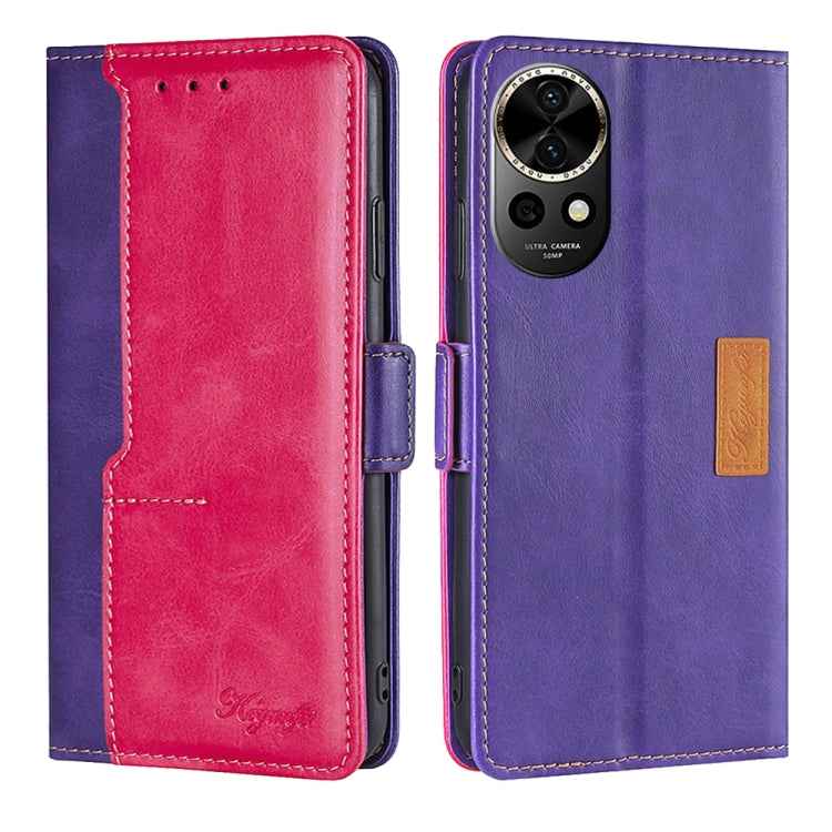 Contrast Color Side Buckle Leather Phone Case