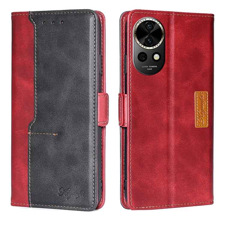 Contrast Color Side Buckle Leather Phone Case