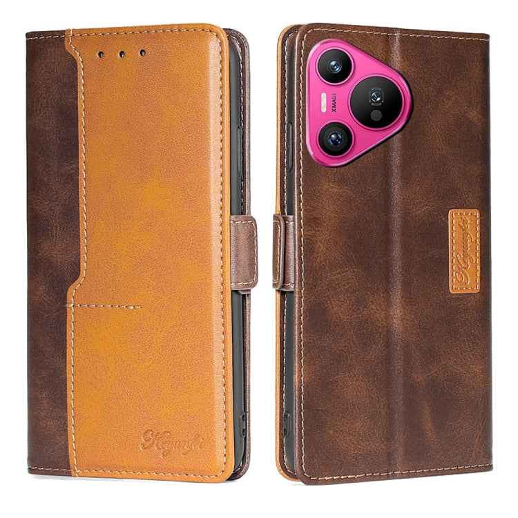 Contrast Color Side Buckle Leather Phone Case