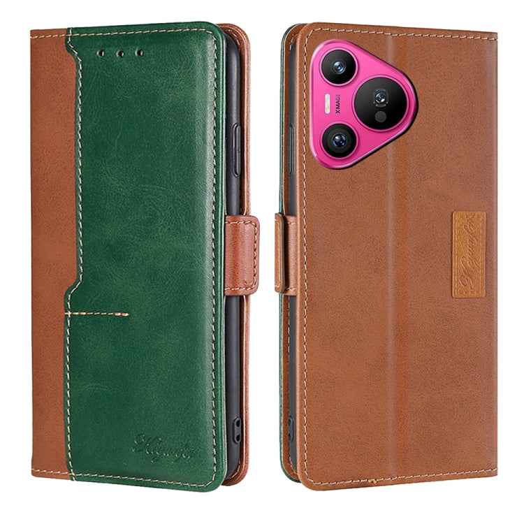 Contrast Color Side Buckle Leather Phone Case