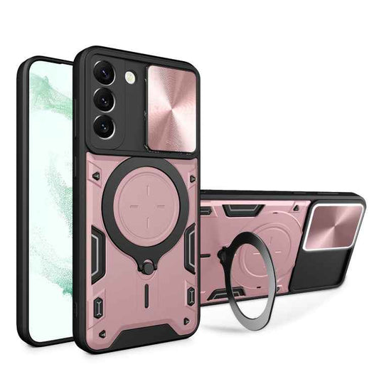 CD Texture Sliding Camshield Magnetic Holder Phone Case