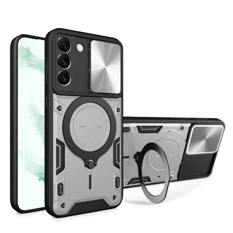 CD Texture Sliding Camshield Magnetic Holder Phone Case