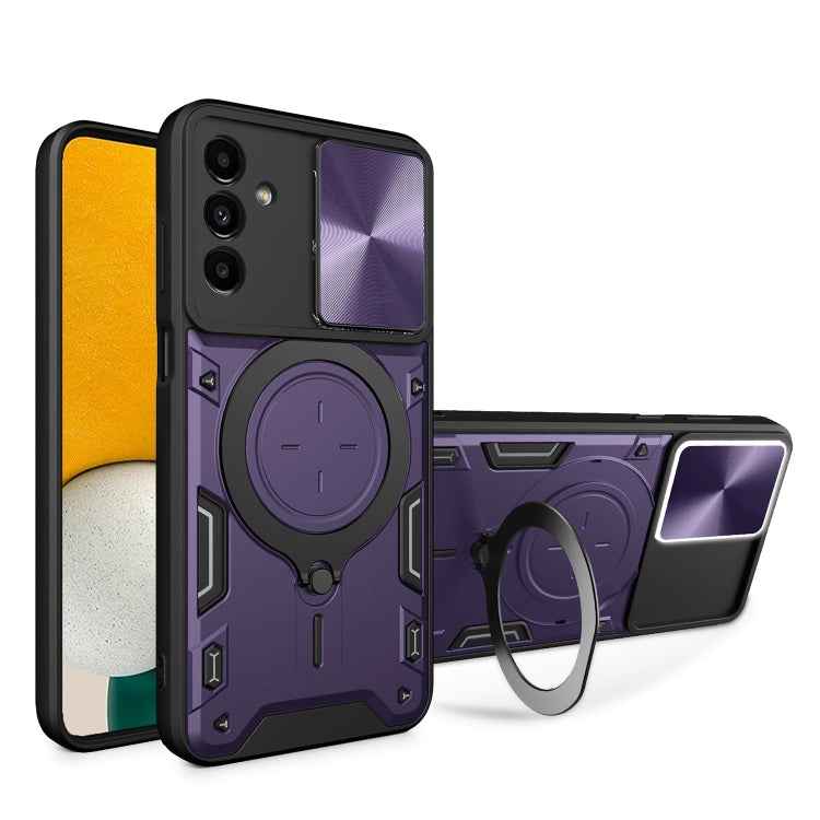 CD Texture Sliding Camshield Magnetic Holder Phone Case