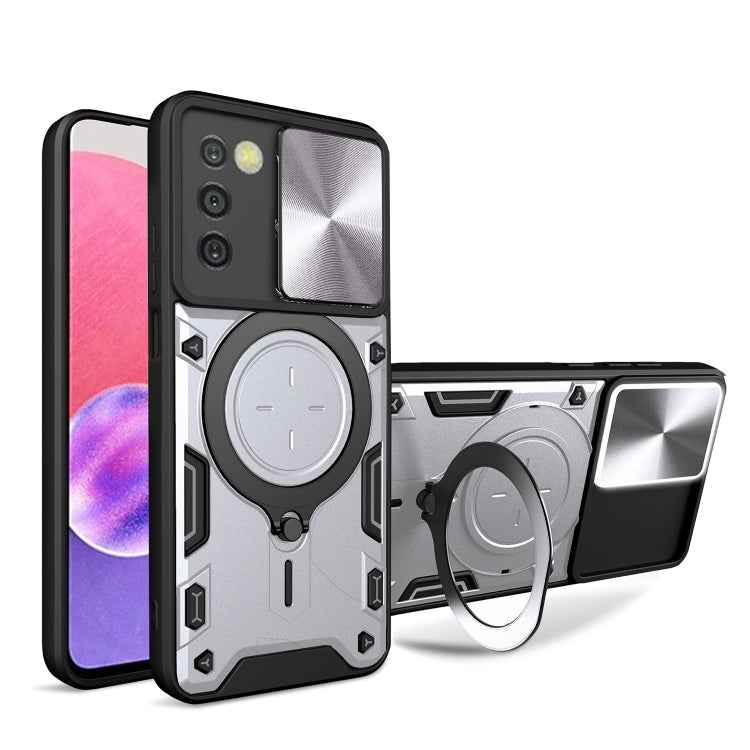 CD Texture Sliding Camshield Magnetic Holder Phone Case