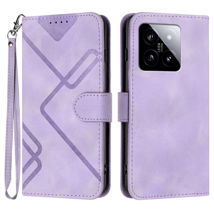 Line Pattern Skin Feel Leather Phone Case, For Xiaomi Redmi Note 13 Pro 4G, For Xiaomi Redmi Note 13 4G, For Xiaomi Redmi 13C, For Xiaomi Redmi K70E, For Xiaomi 14 Pro, For Xiaomi 14, For Xiaomi Redmi K70, For Xiaomi Redmi Note 12 Pro 4G/5G Global