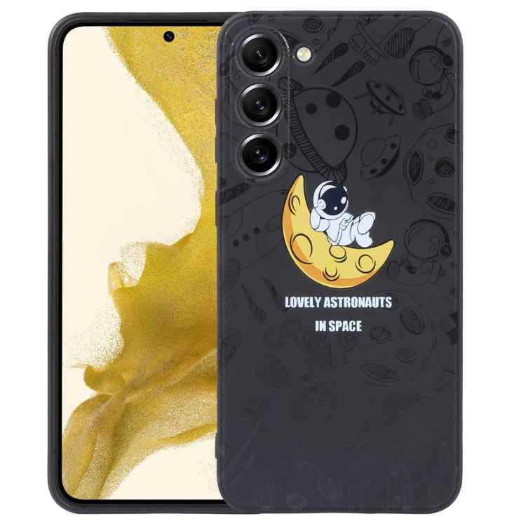 Astronaut Pattern Silicone Straight Edge Phone Case, For Samsung Galaxy S22 5G, For Samsung Galaxy S22+ 5G, For Samsung Galaxy S22 Ultra 5G, For Samsung Galaxy S21 5G, For Samsung Galaxy S21+ 5G, For Samsung Galaxy S21 FE 5G