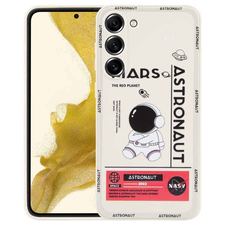Astronaut Pattern Silicone Straight Edge Phone Case, For Samsung Galaxy S22 5G, For Samsung Galaxy S22+ 5G, For Samsung Galaxy S22 Ultra 5G, For Samsung Galaxy S21 5G, For Samsung Galaxy S21+ 5G, For Samsung Galaxy S21 FE 5G