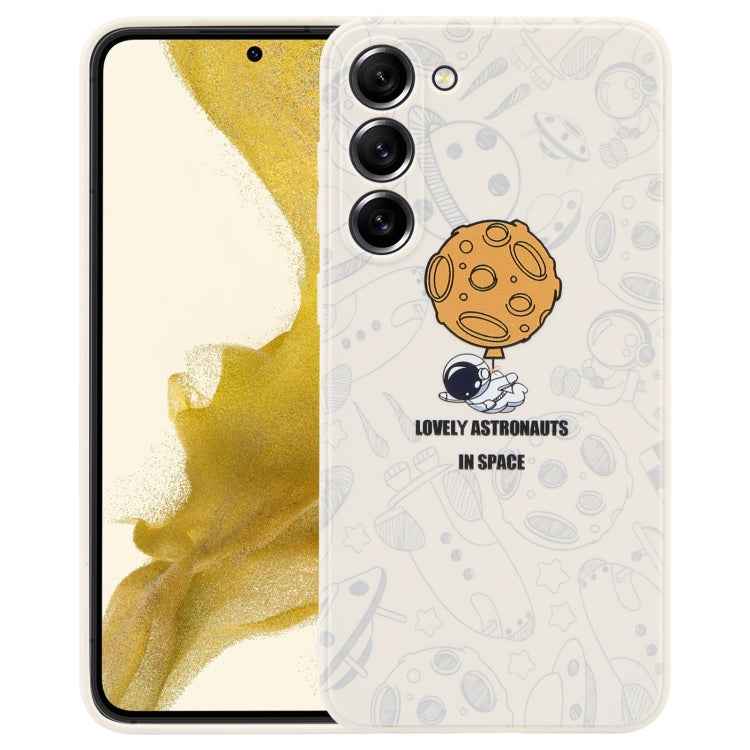 Astronaut Pattern Silicone Straight Edge Phone Case, For Samsung Galaxy S22 5G, For Samsung Galaxy S22+ 5G, For Samsung Galaxy S22 Ultra 5G, For Samsung Galaxy S21 5G, For Samsung Galaxy S21+ 5G, For Samsung Galaxy S21 FE 5G