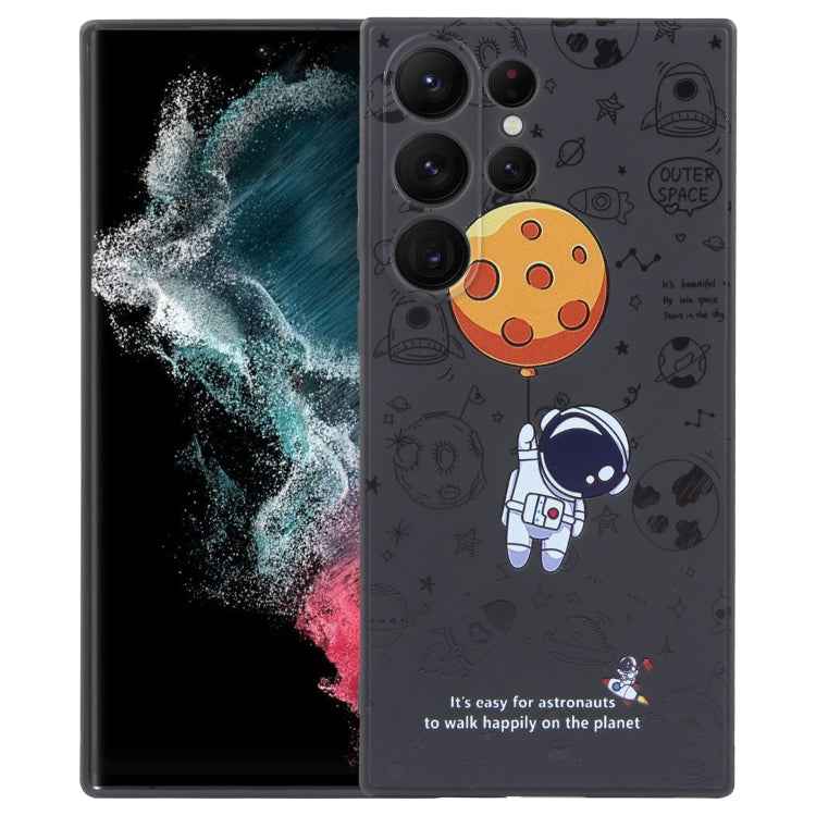 Astronaut Pattern Silicone Straight Edge Phone Case, For Samsung Galaxy S22 5G, For Samsung Galaxy S22+ 5G, For Samsung Galaxy S22 Ultra 5G, For Samsung Galaxy S21 5G, For Samsung Galaxy S21+ 5G, For Samsung Galaxy S21 FE 5G