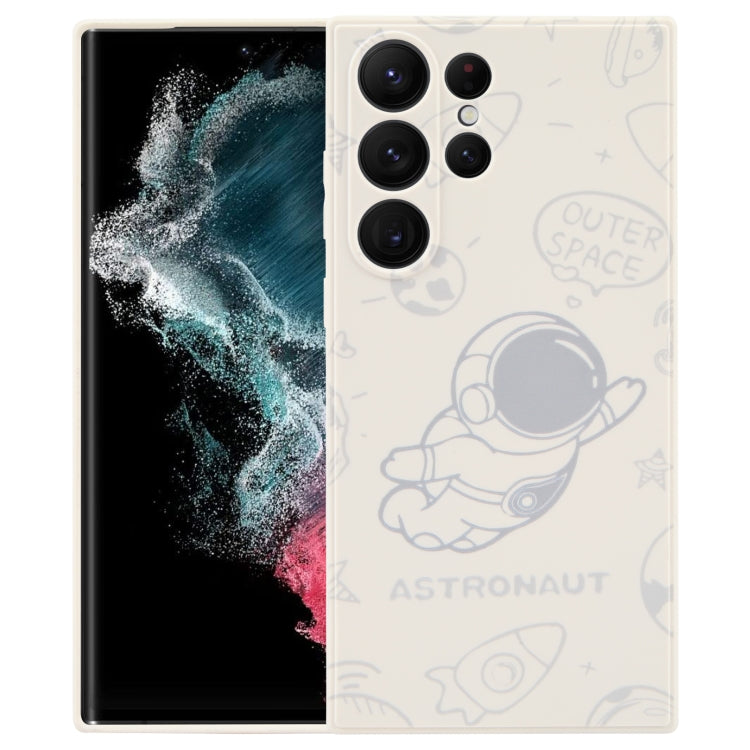 Astronaut Pattern Silicone Straight Edge Phone Case, For Samsung Galaxy S22 5G, For Samsung Galaxy S22+ 5G, For Samsung Galaxy S22 Ultra 5G, For Samsung Galaxy S21 5G, For Samsung Galaxy S21+ 5G, For Samsung Galaxy S21 FE 5G