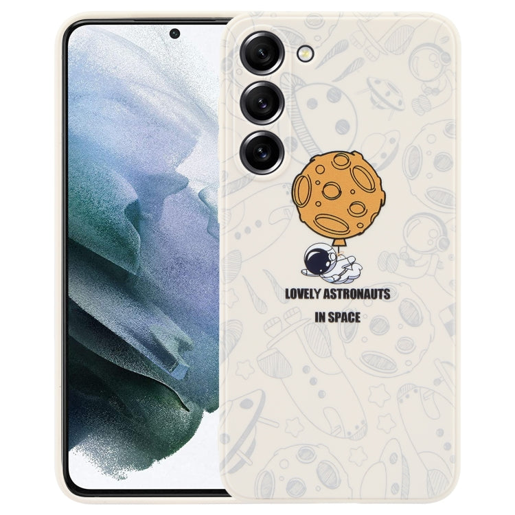 Astronaut Pattern Silicone Straight Edge Phone Case, For Samsung Galaxy S22 5G, For Samsung Galaxy S22+ 5G, For Samsung Galaxy S22 Ultra 5G, For Samsung Galaxy S21 5G, For Samsung Galaxy S21+ 5G, For Samsung Galaxy S21 FE 5G