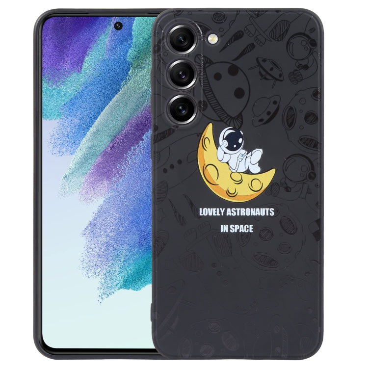 Astronaut Pattern Silicone Straight Edge Phone Case, For Samsung Galaxy S22 5G, For Samsung Galaxy S22+ 5G, For Samsung Galaxy S22 Ultra 5G, For Samsung Galaxy S21 5G, For Samsung Galaxy S21+ 5G, For Samsung Galaxy S21 FE 5G
