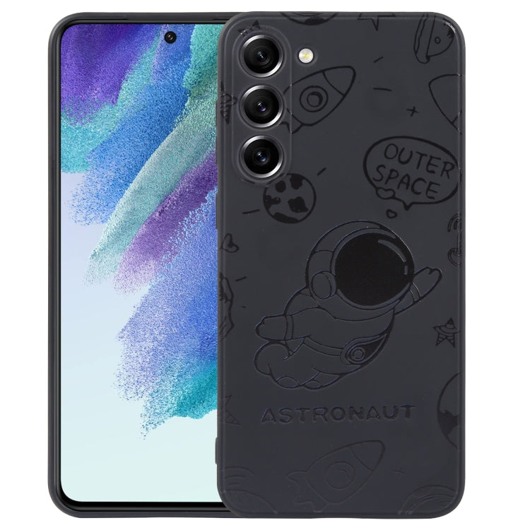 Astronaut Pattern Silicone Straight Edge Phone Case, For Samsung Galaxy S22 5G, For Samsung Galaxy S22+ 5G, For Samsung Galaxy S22 Ultra 5G, For Samsung Galaxy S21 5G, For Samsung Galaxy S21+ 5G, For Samsung Galaxy S21 FE 5G