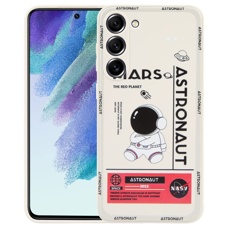 Astronaut Pattern Silicone Straight Edge Phone Case, For Samsung Galaxy S22 5G, For Samsung Galaxy S22+ 5G, For Samsung Galaxy S22 Ultra 5G, For Samsung Galaxy S21 5G, For Samsung Galaxy S21+ 5G, For Samsung Galaxy S21 FE 5G