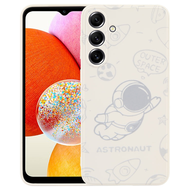 Astronaut Pattern Silicone Straight Edge Phone Case, For Samsung Galaxy S21 Ultra 5G, For Samsung Galaxy A24, For Samsung Galaxy S20, For Samsung Galaxy A14, For Samsung Galaxy A34 5G, For Samsung Galaxy S20+