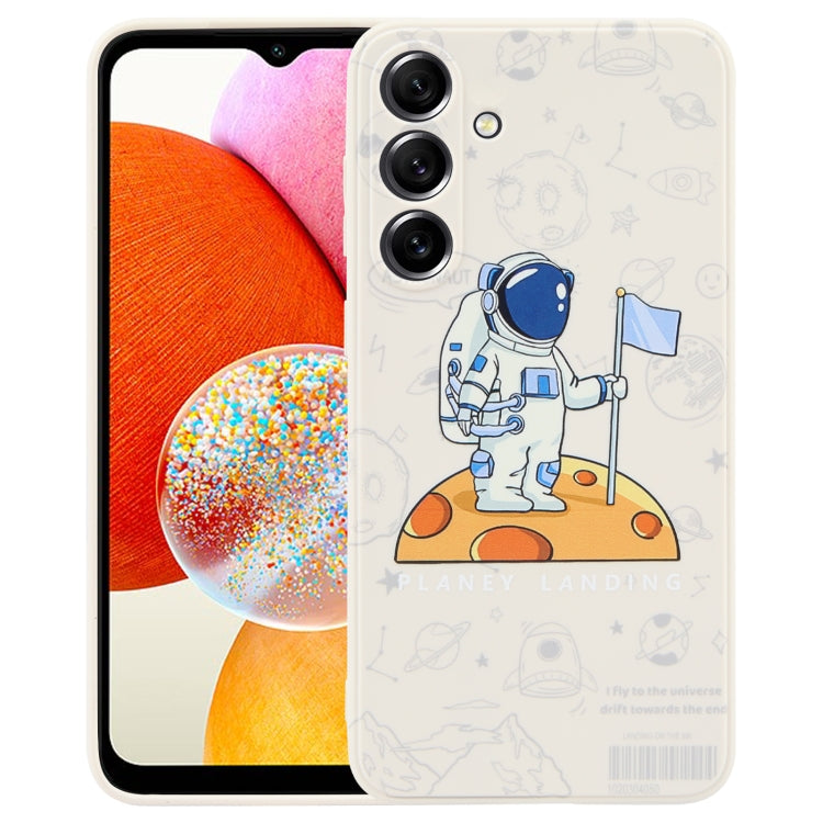 Astronaut Pattern Silicone Straight Edge Phone Case, For Samsung Galaxy S21 Ultra 5G, For Samsung Galaxy A24, For Samsung Galaxy S20, For Samsung Galaxy A14, For Samsung Galaxy A34 5G, For Samsung Galaxy S20+