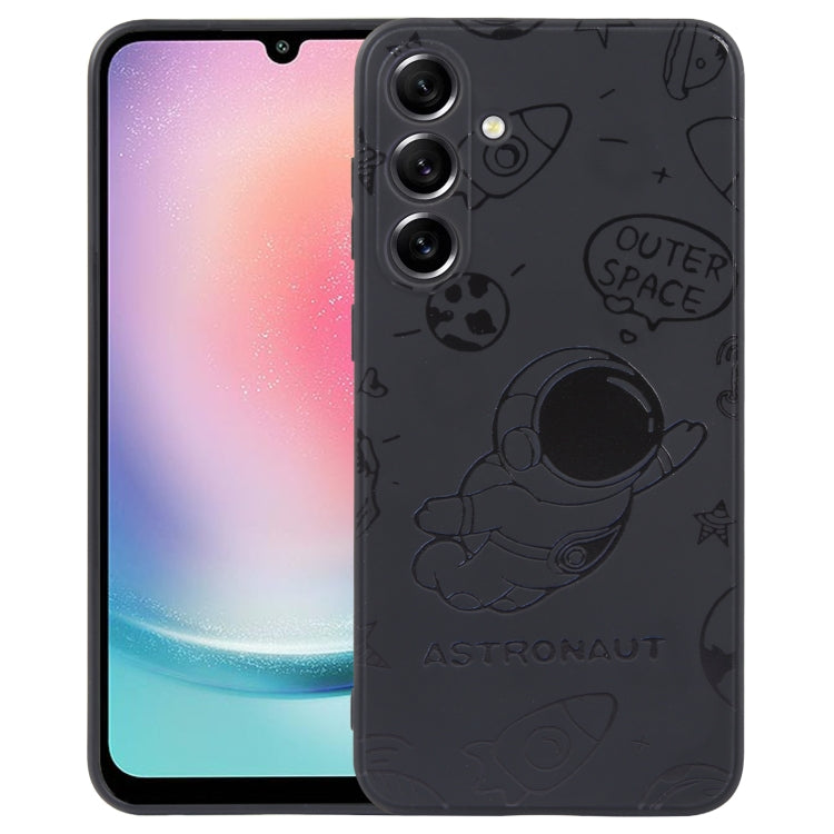 Astronaut Pattern Silicone Straight Edge Phone Case, For Samsung Galaxy S21 Ultra 5G, For Samsung Galaxy A24, For Samsung Galaxy S20, For Samsung Galaxy A14, For Samsung Galaxy A34 5G, For Samsung Galaxy S20+