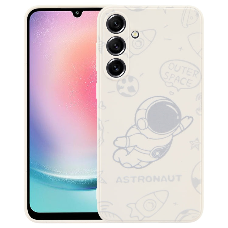 Astronaut Pattern Silicone Straight Edge Phone Case, For Samsung Galaxy S21 Ultra 5G, For Samsung Galaxy A24, For Samsung Galaxy S20, For Samsung Galaxy A14, For Samsung Galaxy A34 5G, For Samsung Galaxy S20+