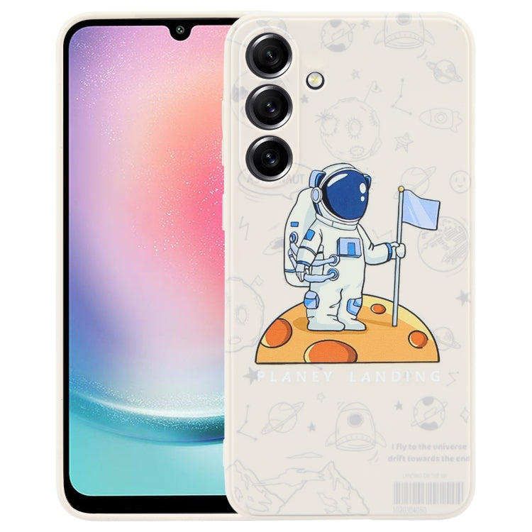 Astronaut Pattern Silicone Straight Edge Phone Case, For Samsung Galaxy S21 Ultra 5G, For Samsung Galaxy A24, For Samsung Galaxy S20, For Samsung Galaxy A14, For Samsung Galaxy A34 5G, For Samsung Galaxy S20+