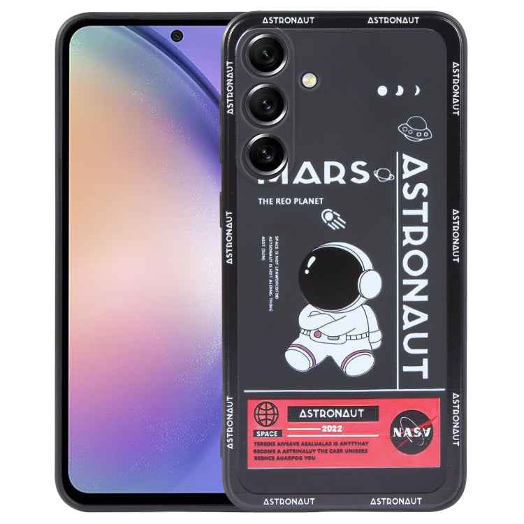 Astronaut Pattern Silicone Straight Edge Phone Case, For Samsung Galaxy A54 5G, For Samsung Galaxy S20 Ultra 5G, For Samsung Galaxy S20 FE, For Samsung Galaxy S10, For Samsung Galaxy S10+, For Samsung Galaxy A91
