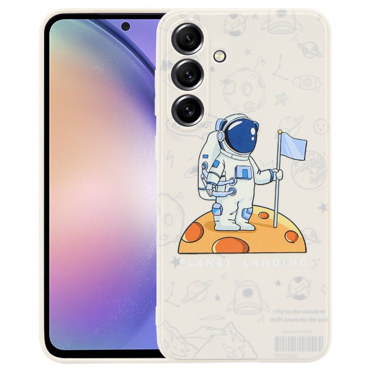 Astronaut Pattern Silicone Straight Edge Phone Case, For Samsung Galaxy A54 5G, For Samsung Galaxy S20 Ultra 5G, For Samsung Galaxy S20 FE, For Samsung Galaxy S10, For Samsung Galaxy S10+, For Samsung Galaxy A91