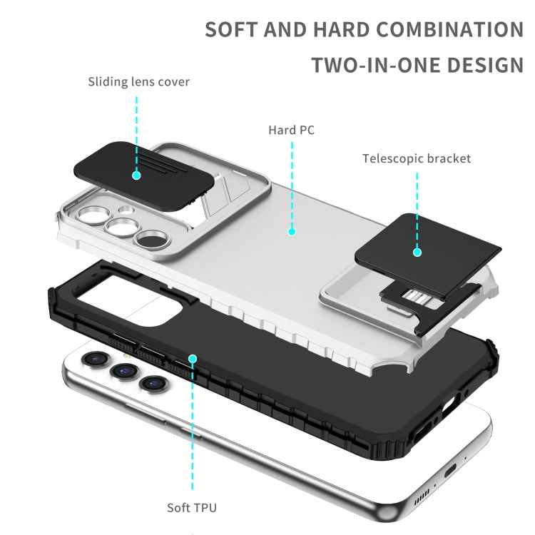 Stereoscopic Holder Sliding Camshield Phone Case, For Samsung Galaxy A34 5G, For Samsung Galaxy A54 5G, For Samsung Galaxy A14 5G, For Samsung Galaxy S20 FE, For Samsung Galaxy A23 4G, For Samsung Galaxy S22+ 5G