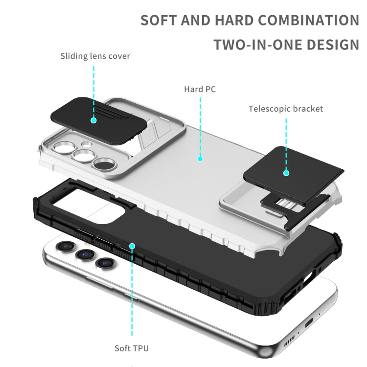 Stereoscopic Holder Sliding Camshield Phone Case, For Samsung Galaxy A34 5G, For Samsung Galaxy A54 5G, For Samsung Galaxy A14 5G, For Samsung Galaxy S20 FE, For Samsung Galaxy A23 4G, For Samsung Galaxy S22+ 5G