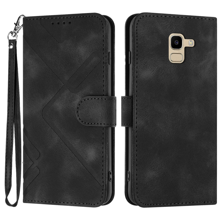 Line Pattern Skin Feel Leather Phone Case, For Samsung Galaxy S10+, For Samsung Galaxy S10, For Samsung Galaxy Note9, For Samsung Galaxy A6 2018, For Samsung Galaxy S9+, For Samsung Galaxy S9, For Samsung Galaxy A8 2018