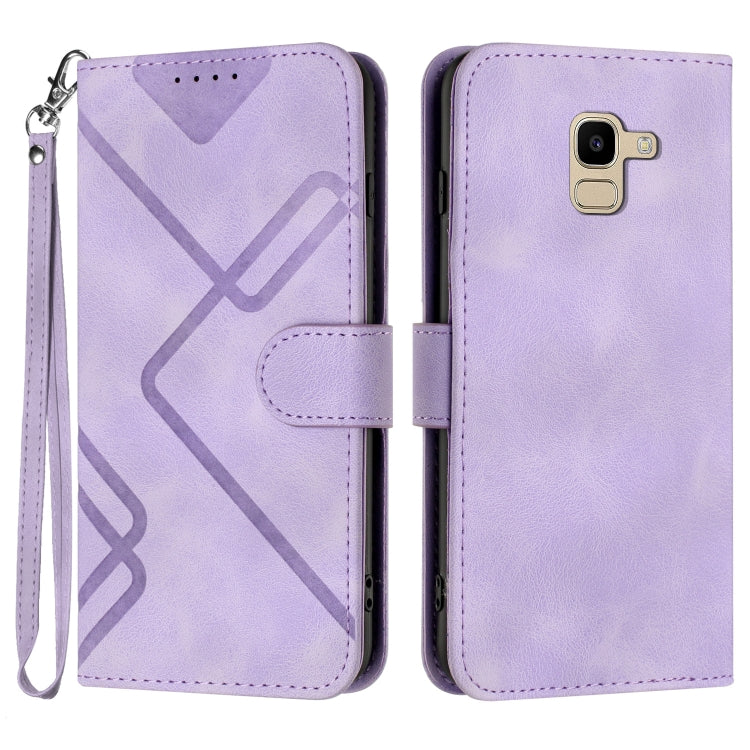 Line Pattern Skin Feel Leather Phone Case, For Samsung Galaxy S10+, For Samsung Galaxy S10, For Samsung Galaxy Note9, For Samsung Galaxy A6 2018, For Samsung Galaxy S9+, For Samsung Galaxy S9, For Samsung Galaxy A8 2018