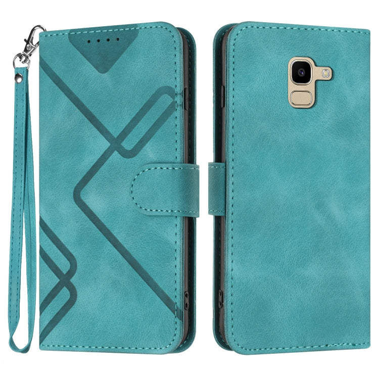 Line Pattern Skin Feel Leather Phone Case, For Samsung Galaxy S10+, For Samsung Galaxy S10, For Samsung Galaxy Note9, For Samsung Galaxy A6 2018, For Samsung Galaxy S9+, For Samsung Galaxy S9, For Samsung Galaxy A8 2018