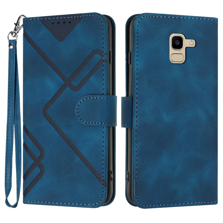 Line Pattern Skin Feel Leather Phone Case, For Samsung Galaxy S10+, For Samsung Galaxy S10, For Samsung Galaxy Note9, For Samsung Galaxy A6 2018, For Samsung Galaxy S9+, For Samsung Galaxy S9, For Samsung Galaxy A8 2018