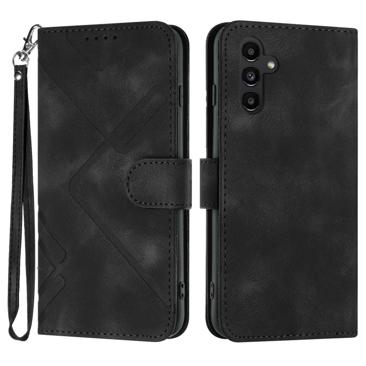 Line Pattern Skin Feel Leather Phone Case, For Samsung Galaxy A55, For Samsung Galaxy A35, For Samsung Galaxy A24 4G, For Samsung Galaxy A14 4G, For Samsung Galaxy A34 5G, For Samsung Galaxy A54 5G, For Samsung Galaxy A04e, For Samsung Galaxy S23 Ultra 5G