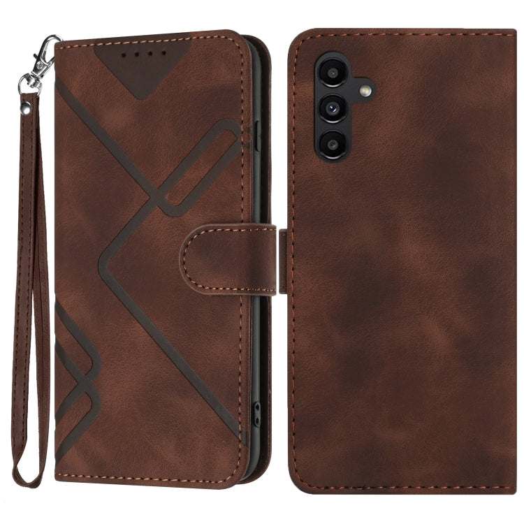 Line Pattern Skin Feel Leather Phone Case, For Samsung Galaxy A55, For Samsung Galaxy A35, For Samsung Galaxy A24 4G, For Samsung Galaxy A14 4G, For Samsung Galaxy A34 5G, For Samsung Galaxy A54 5G, For Samsung Galaxy A04e, For Samsung Galaxy S23 Ultra 5G