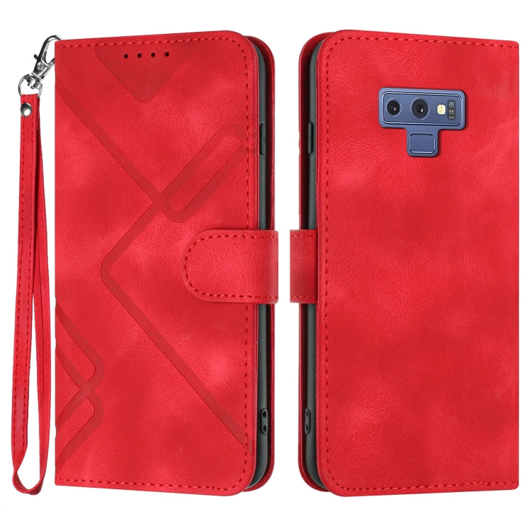 Line Pattern Skin Feel Leather Phone Case, For Samsung Galaxy S10+, For Samsung Galaxy S10, For Samsung Galaxy Note9, For Samsung Galaxy A6 2018, For Samsung Galaxy S9+, For Samsung Galaxy S9, For Samsung Galaxy A8 2018